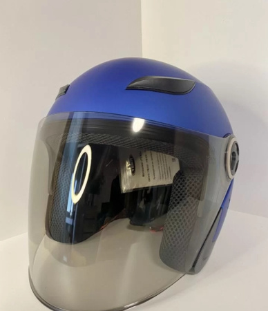 Шлем мотоциклетный Yema YM-619 (Синий матовый XS) легкая тонировка